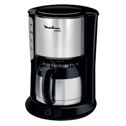Cafetiere Moulinex Subito 12 Tasses en inox est un modèle classique de cafetière électrique produit par la marque Moulinex.