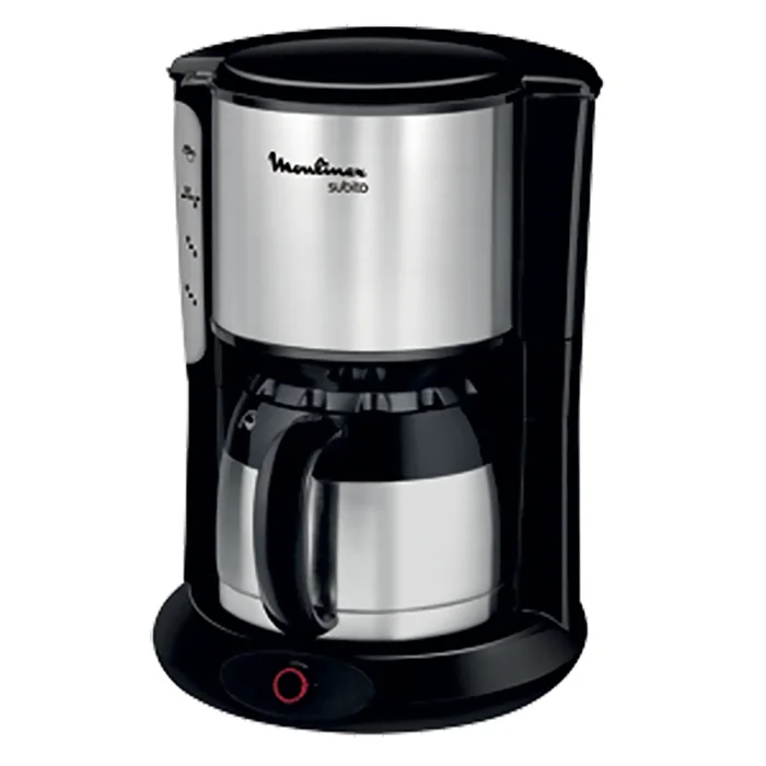 Cafetiere Moulinex Subito 12 Tasses en inox est un modèle classique de cafetière électrique produit par la marque Moulinex.